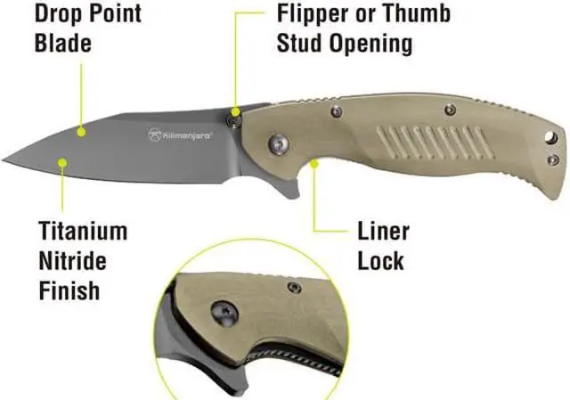 Alt view image 16 of 18 - Kilimanjaro 910028 Morsa Titanium Folding Knife Pocket Folder