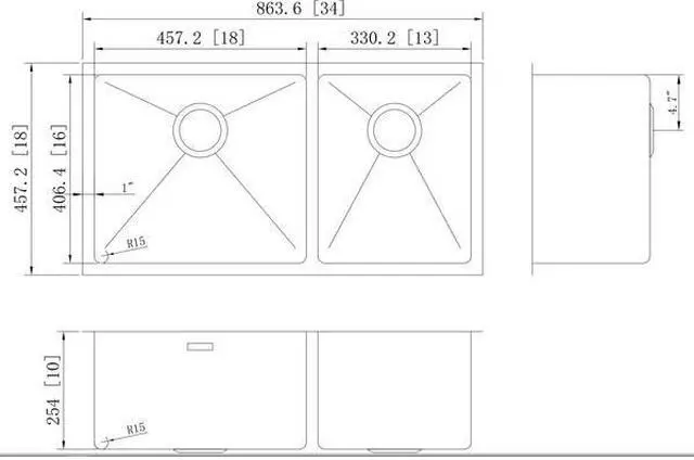 Alt view image 2 of 2 - AMERICAN IMAGINATIONS AI-27431 Deck Mount Mount Kitchen Sink, Stainless Steel