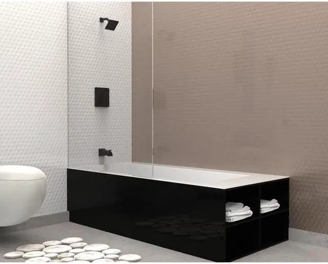 Alt view image 5 of 7 - KEENEY QUA90CMB Bath Tub and Shower Faucet, Matte Black, Wall