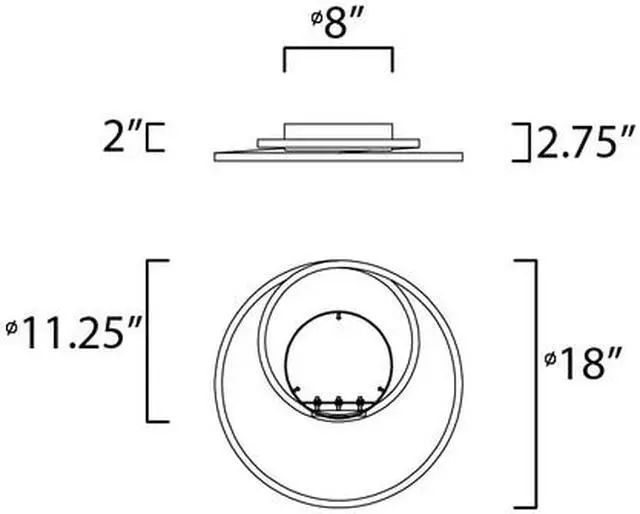 Alt view image 2 of 2 - ET2 E21320-BK Cycle 1-Light 18" Wide Black Flush Mount Light