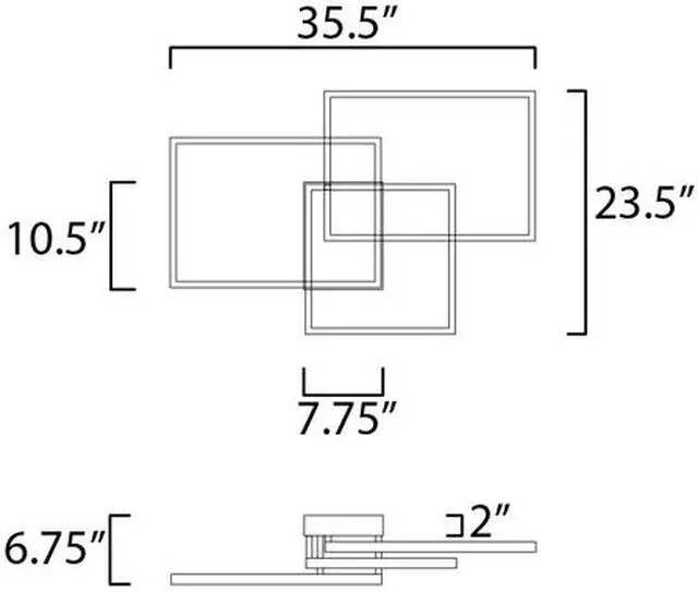 Alt view image 2 of 2 - ET2 E21513-BK Traverse LED 3-Light 23.5" Wide Black Flush Mount Light