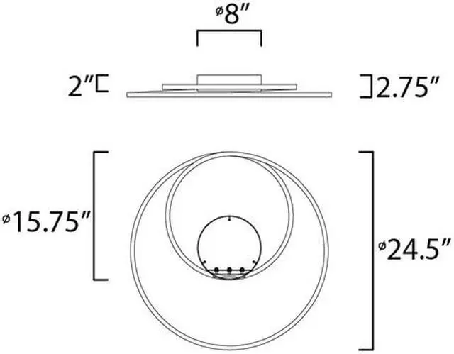 Alt view image 2 of 2 - ET2 E21322-BK Cycle 1-Light 24.5" Wide Black Flush Mount Light
