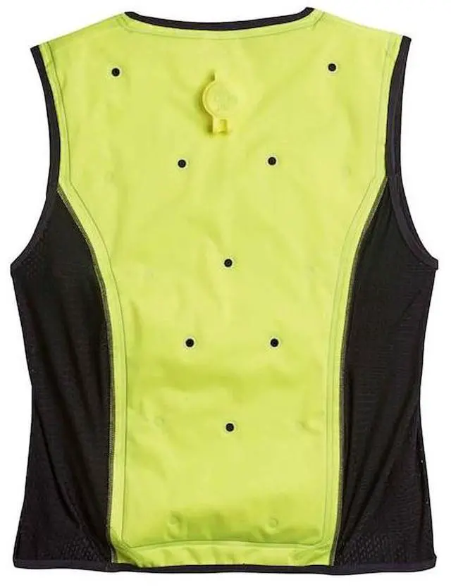 Alt view image 4 of 9 - Ergodyne 12678 Chill-Its 6685 Premium Dry Evaporative Cooling Vest with Zipper - Nylon - 4X-Large - Lime