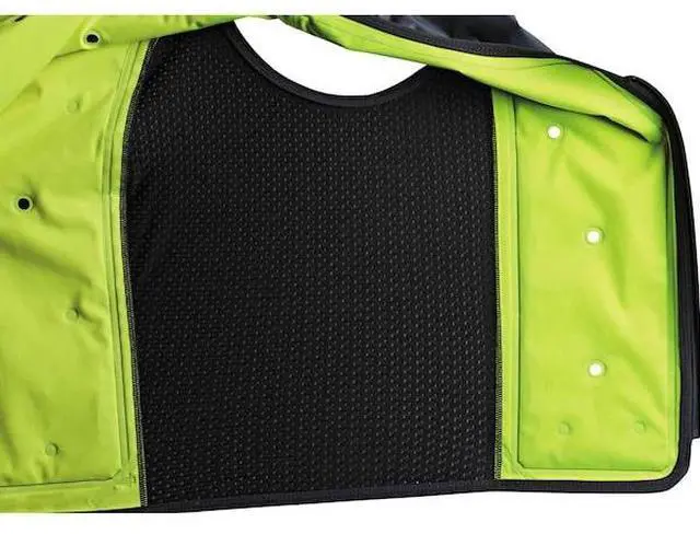 Alt view image 8 of 9 - Ergodyne 12678 Chill-Its 6685 Premium Dry Evaporative Cooling Vest with Zipper - Nylon - 4X-Large - Lime
