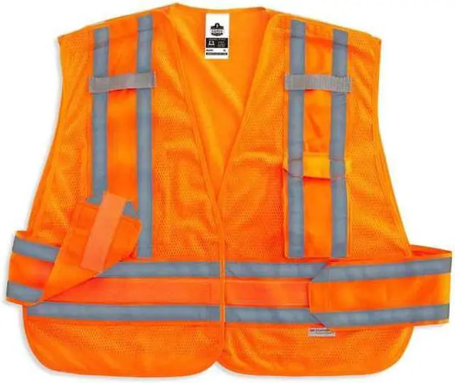 Alt view image 5 of 5 - Ergodyne GloWear 8244 Expandable Public Safety Vest Orange 3XL+ 21363