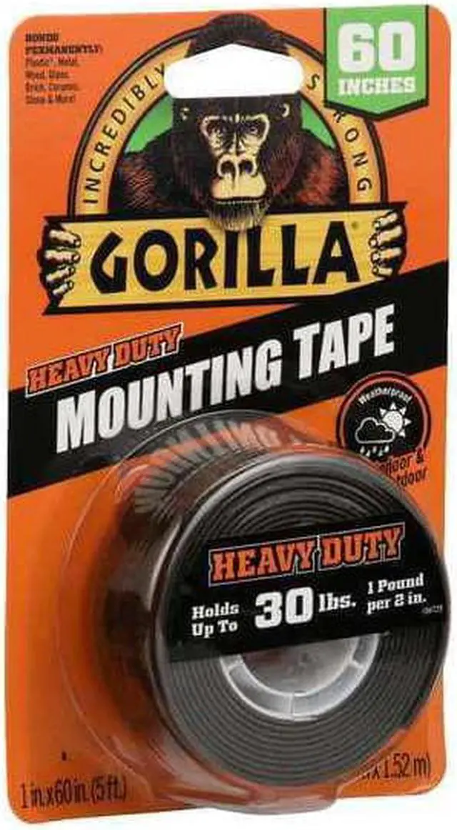 Alt view image 3 of 19 - Gorilla Glue 6055002 Gorilla Heavy Duty Mounting Tape,1" x 60" Rolls