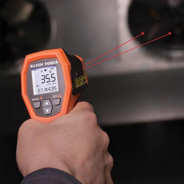 Alt view image 11 of 13 - Klein Tools IR10 20:1 Cordless Dual-Laser Infrared Thermometer Kit