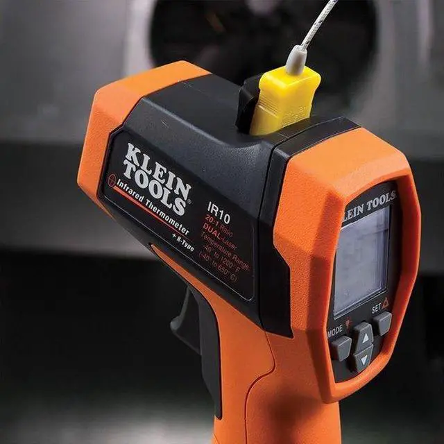 Alt view image 12 of 13 - Klein Tools IR10 20:1 Cordless Dual-Laser Infrared Thermometer Kit