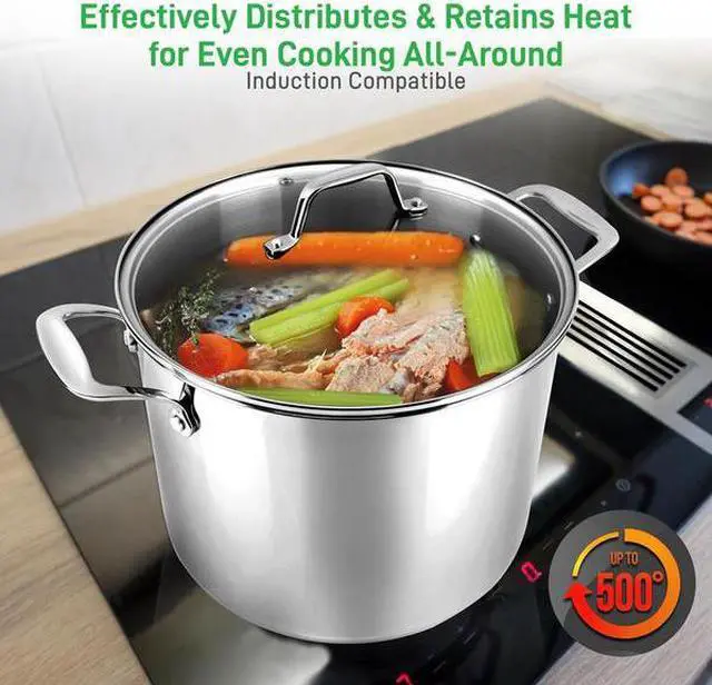 Alt view image 11 of 14 - NutriChef Heavy Duty 19 Quart Stainless Steel Soup Stock Pot with Handles & Lid