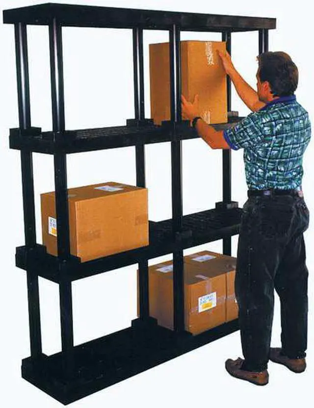 Alt view image 4 of 7 - STRUCTURAL PLASTICS S3624B Freestanding Plastic Shelving, Open Style, 24 in D,