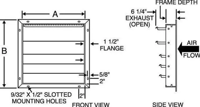 Alt view image 2 of 5 - DAYTON 3C309 30 in 33"H-W 5.75"L Aluminum Backdraft Damper, 30-1/2 in x 30-1/2