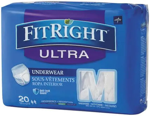 Alt view image 4 of 6 - FitRight Ultra Protective Underwear, Medium, 28-40" Waist, 20/Pack, 4