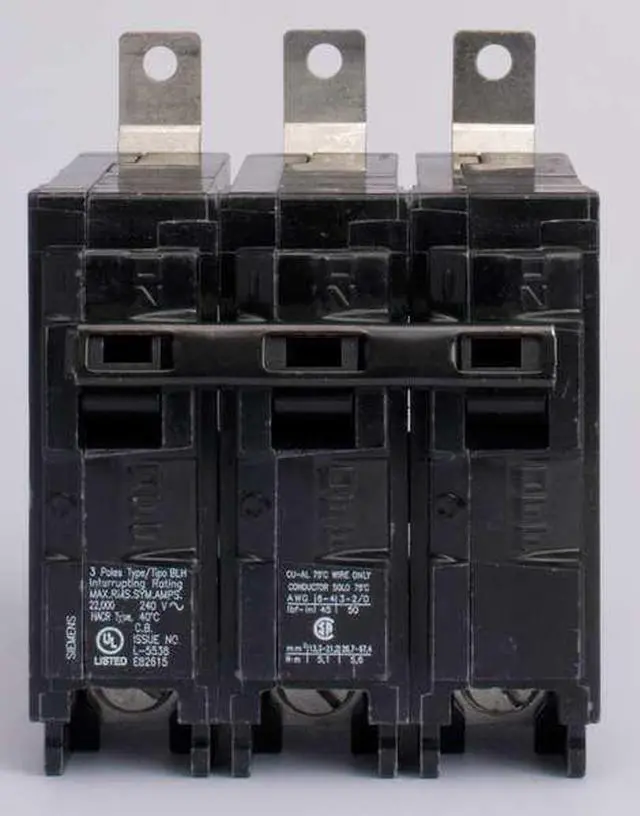 Alt view image 2 of 2 - SIEMENS B350H Miniature Circuit Breaker, BL Series, 50A, 3 Pole, 240V AC, 22kA
