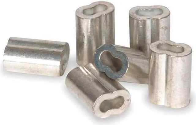 Alt view image 3 of 3 - DAYTON 2VJZ1 Wire Rope Sleeve,3/32 In,Aluminum,PK25