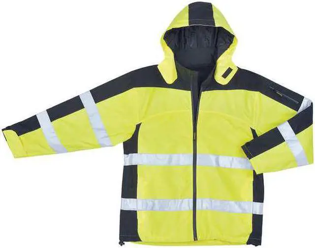 Alt view image 3 of 4 - OCCUNOMIX SP-BRJ-YL Rain Jacket with Hood, Polyester, Class 3 R, Yellow, L