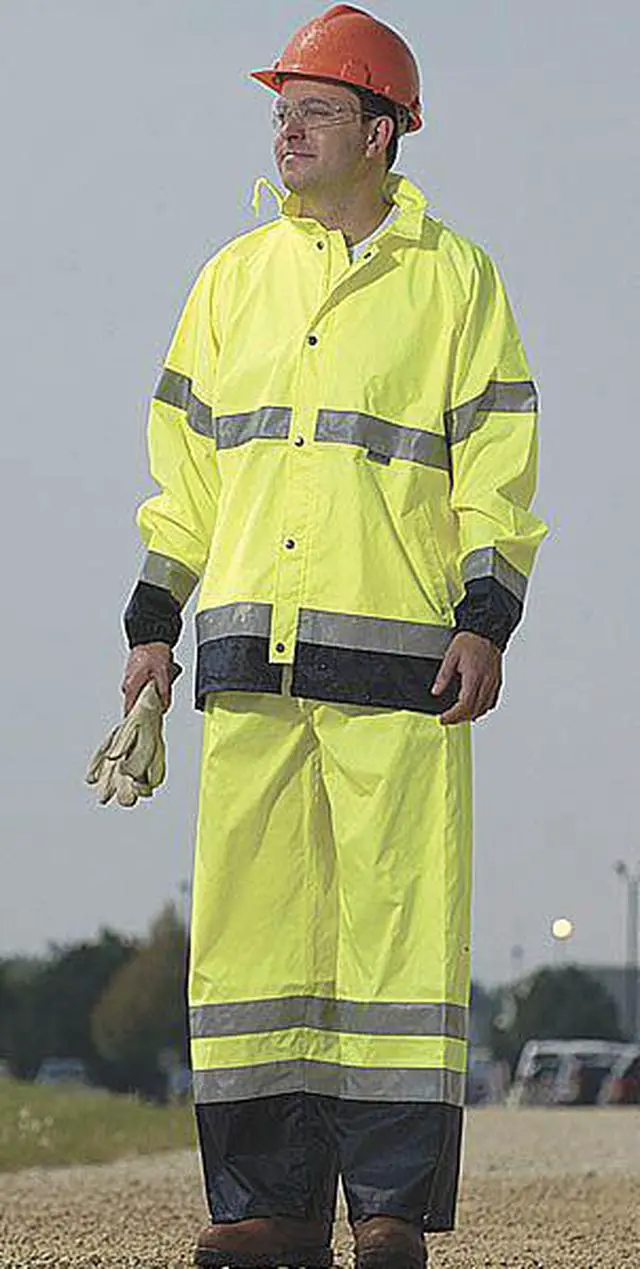 Alt view image 3 of 3 - Occunomix Rain Pants 2XL Yellow  Polyurethane-Coated Polyester LUX-TENR-Y2X