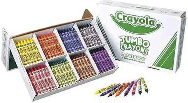 Alt view image 7 of 12 - Crayola. 528389 Jumbo Classpack Crayons, 25 Each of 8 Colors, 200/Box