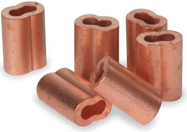 Alt view image 2 of 2 - DAYTON 1DLE5 Wire Rope Sleeve,3/32 In,Copper,PK25