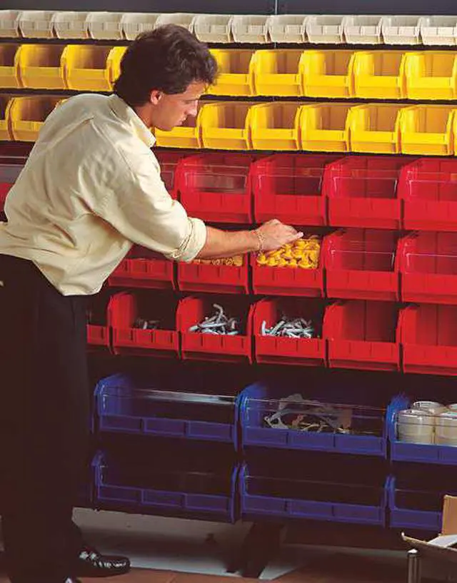 Alt view image 7 of 7 - QUANTUM STORAGE SYSTEMS QUS245BL Blue Hang and Stack Bin, 10-7/8"L x 16-1/2"W x