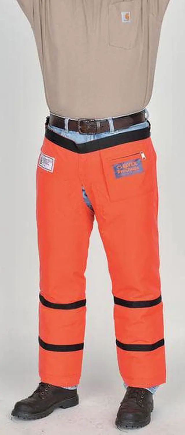 Alt view image 5 of 6 - Chain Saw Chaps,Orange,39 In. L ELVEX JE-9139