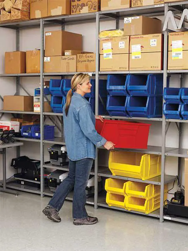 Alt view image 5 of 5 - QUANTUM STORAGE SYSTEMS QUS997RD Storage Bin, Polypropylene, Red, 17 1/2 in H,