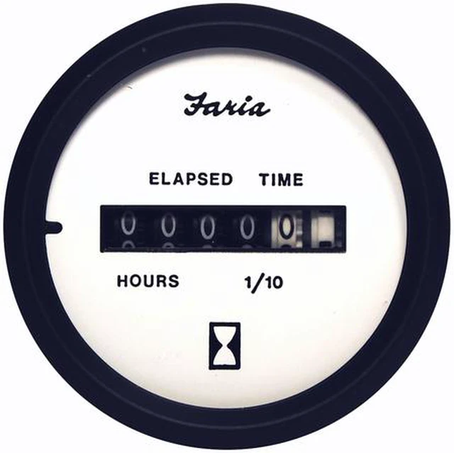 Alt view image 5 of 6 - Faria Euro White 2" Hourmeter (10000 Hrs) (12-32 VDC)