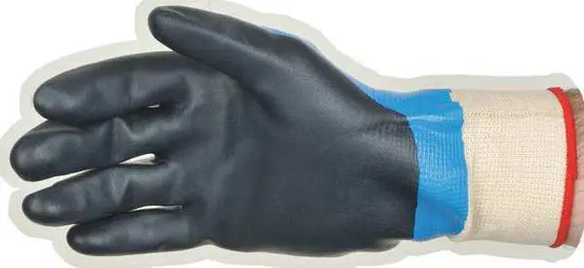 Alt view image 5 of 5 - Coated Gloves, XL, Black/Sky Blue, PR