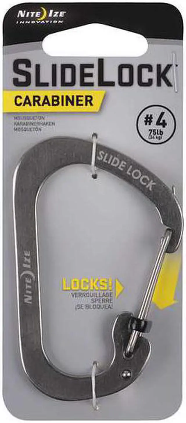 Alt view image 9 of 9 - NITE IZE SLIDELOCK CARABINER SIZE 4 (STAINLESS)