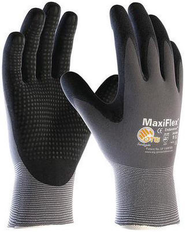 Endurance Seamless Knit Nylon Gloves, Large (Size 9), Gray/Black, 12 Pairs