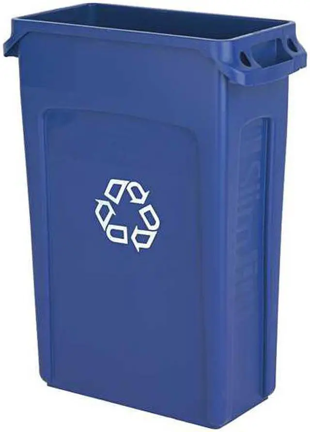 Alt view image 3 of 8 - RUBBERMAID FG267360GRAY Trash Can Top,Drop Top,Swing Closure,Gr