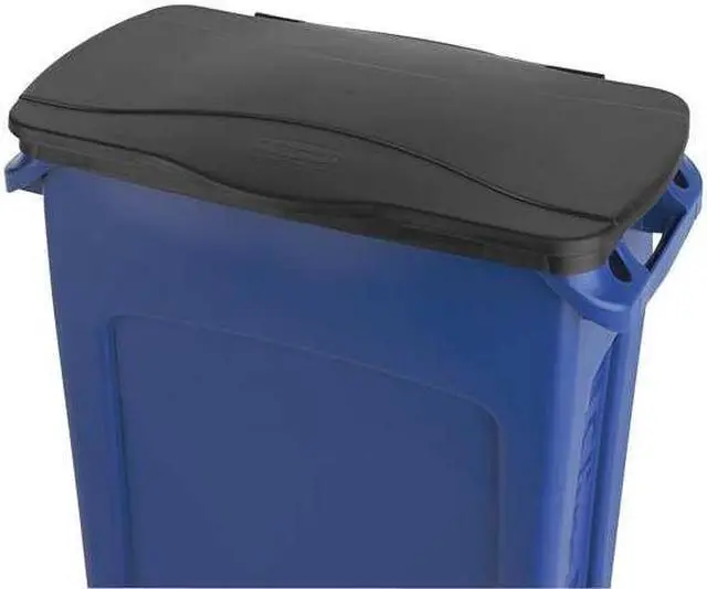 Alt view image 4 of 8 - RUBBERMAID FG267360GRAY Trash Can Top,Drop Top,Swing Closure,Gr
