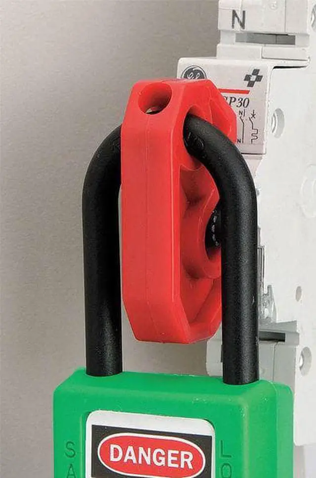 Alt view image 3 of 4 - MASTER LOCK S2393 ISO-DIN Univ Lockout Device,Plastic,Red