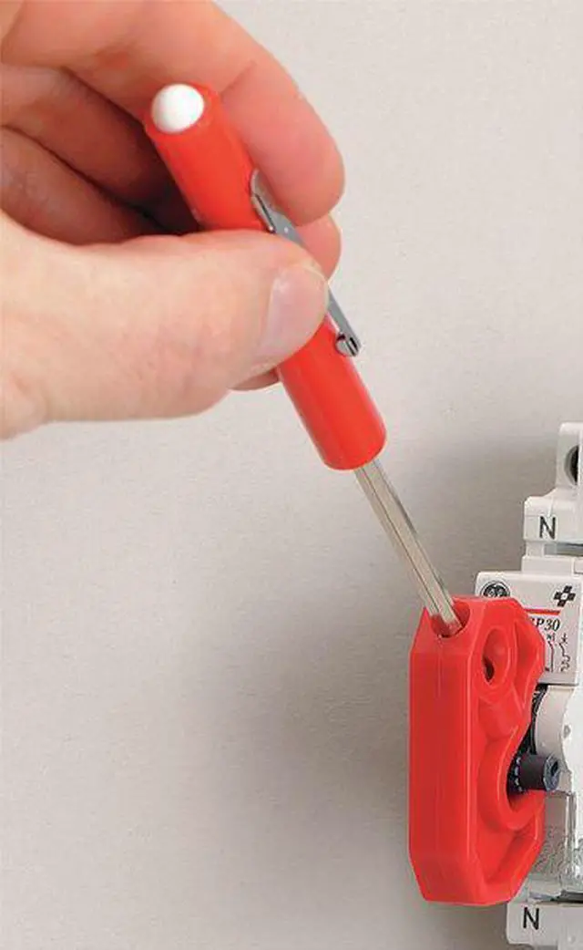 Alt view image 4 of 4 - MASTER LOCK S2393 ISO-DIN Univ Lockout Device,Plastic,Red
