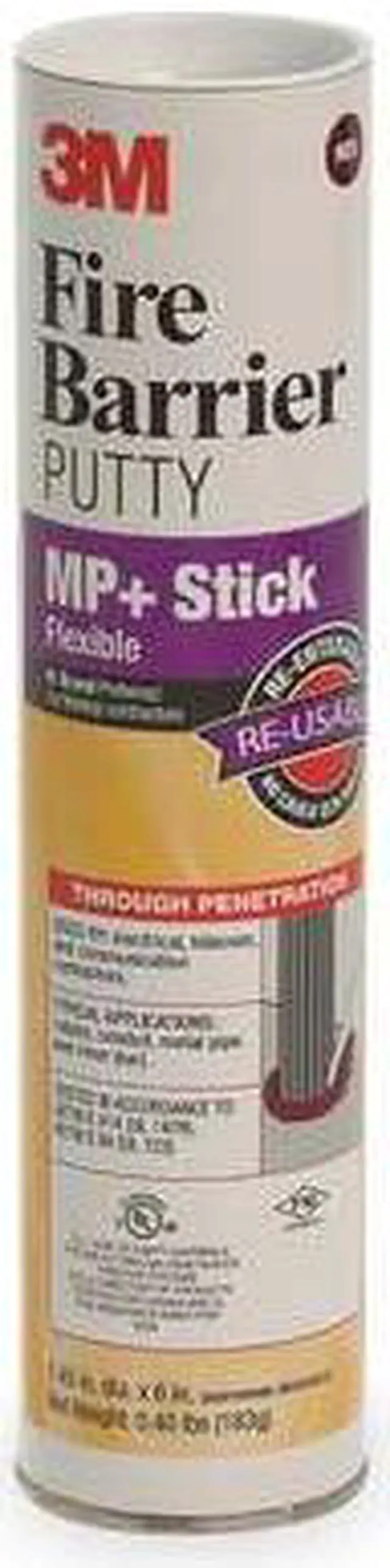Alt view image 3 of 6 - 3M MP+STICK 1.5" x 6" Moldable Fire Barrier Putty Stick