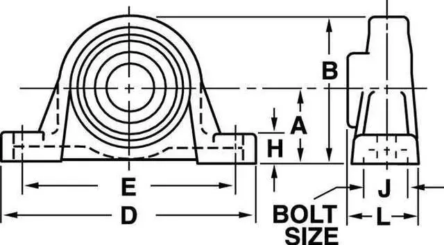 Alt view image 4 of 4 - DAYTON 4X724 Pillow Block Bearing,Ball,5/8" Bore