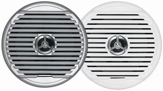 Alt view image 4 of 10 - Jensen Silver/White MSX65R coaxial Waterproof Speakers-6.5, 150 Watt