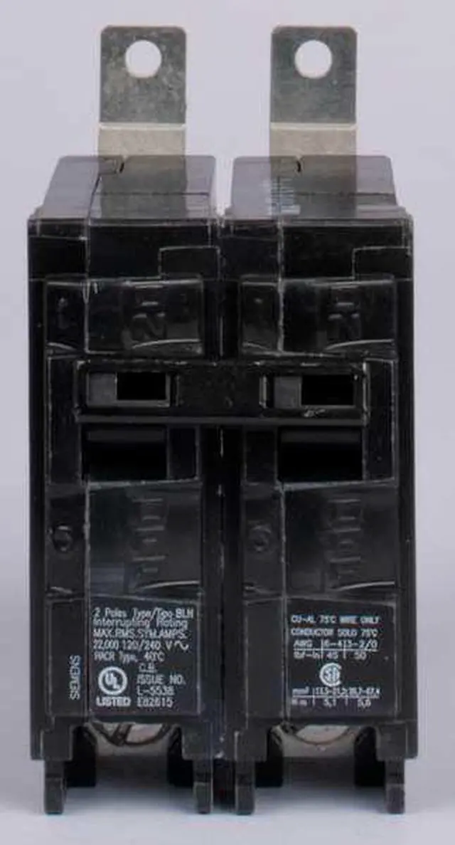 Alt view image 4 of 4 - SIEMENS B225 Miniature Circuit Breaker, BL Series, 25A, 2 Pole, 120/240V AC,