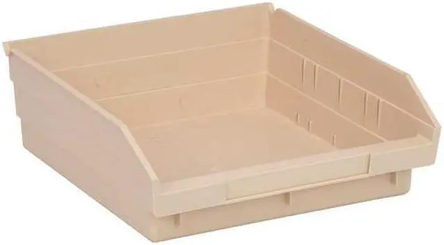 Alt view image 6 of 6 - QUANTUM STORAGE SYSTEMS QSB109IV Shelf Storage Bin, Polypropylene, Ivory, 4 in