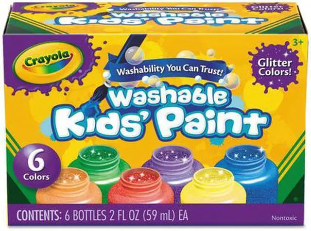 Alt view image 11 of 11 - Crayola Washable Kids Paint 2oz. 6/ST Glitter/Ast 542400