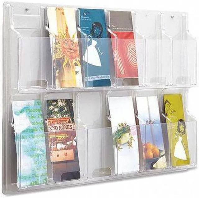 Alt view image 17 of 20 - Safco Reveal Clear Literature Displays 12 Compartments 30 w x 2d x 20 1/4h Clear