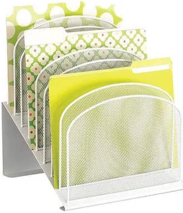 Alt view image 10 of 16 - Safco Mesh Desk Organizer Eight Sections Steel 11 1/4 x 10 7/8 x 13 3/4 White