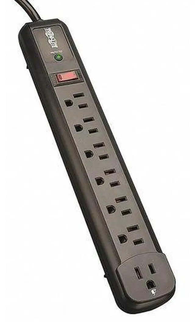 Alt view image 10 of 20 - TRIPP LITE TLP74RB 4.0 Feet 7 Outlets 1080 Joules Surge Suppressor