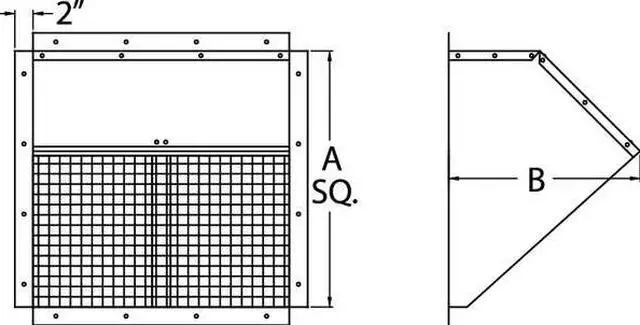 Alt view image 3 of 3 - DAYTON 1WBW1 Weather Hood,30 In,Galvanized Steel