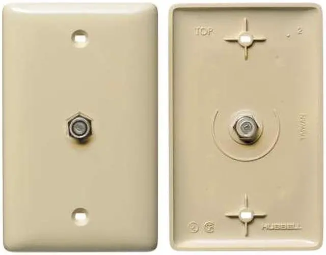 Alt view image 3 of 3 - HUBBELL WIRING DEVICE-KELLEMS NS750I Video Wall Plate and Jack,F Type,Ivory
