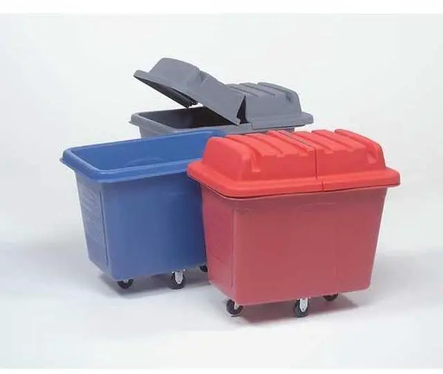 Alt view image 4 of 5 - RUBBERMAID COMMERCIAL FG461200BLA Cube Truck,7/16 cu. yd.,400lb. Cap,Black