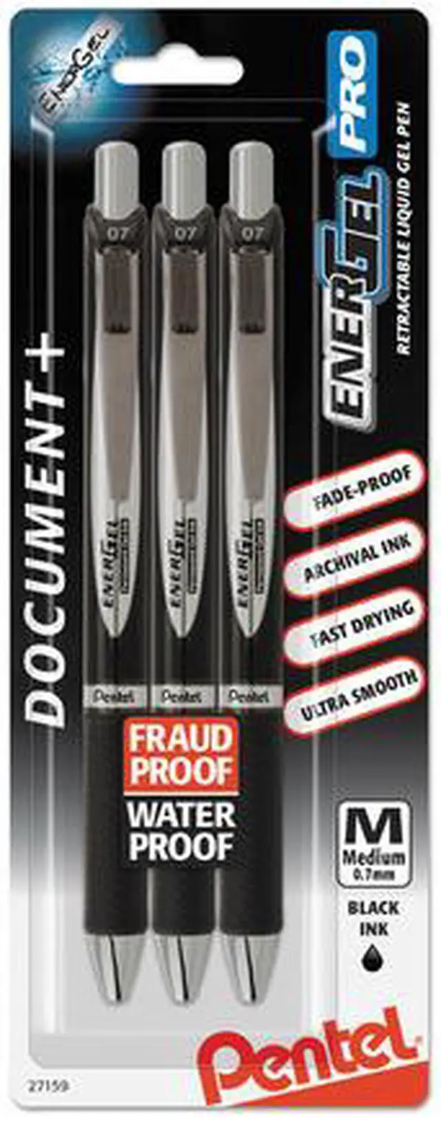 Alt view image 4 of 8 - Pentel BLP77BP3A Pen, Medium Point, PRO, 3/PK, Black
