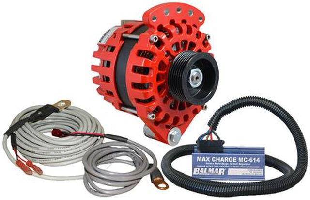Alt view image 3 of 4 - Balmar Alternator 1-2" Single Foot K6 Serpentine Pulley Regulator & Temp Sensor - 170A Kit - 12V