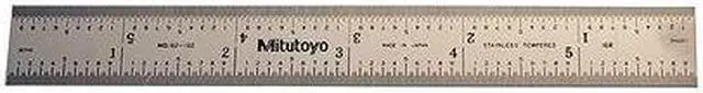 Alt view image 2 of 2 - Mitutoyo Steel Rule,6" Size,16R Graduation,3/4" W  182-102