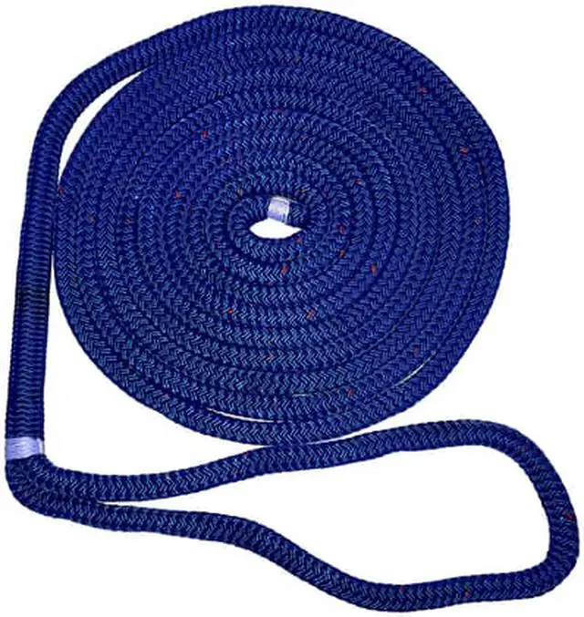 Alt view image 5 of 8 - New England Ropes 1/2" X 25' Nylon Double Braid Dock Line - Blue w/Tracer