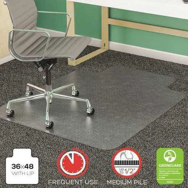 Alt view image 2 of 16 - Deflecto SuperMat for Carpet - Carpet, Indoor - 48" Length x 36" Width - Lip Size 10" Length x 19" Width - Rectangle - C